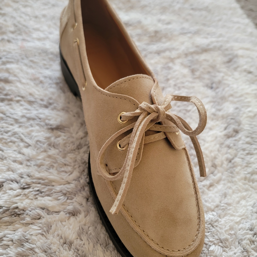 Sezane Women's Tan Suede Moccasins - Picture 5 of 6